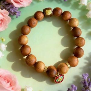 230沉香五条经木珠祥云如意吊坠-600x600-1 D203 Sunrise Wood Bracelet