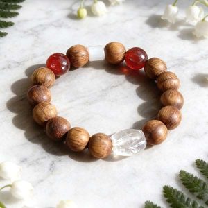 240白水晶红玛瑙-男女同款-600x600-1 D206 Vibrant Wood Bracelet