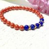 D96 Bead Bracelet: Vermilion-Green Five Fortunes Auspicious