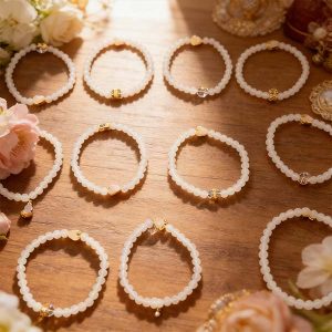 D222 Starry White Bead Bracelet(Random style)