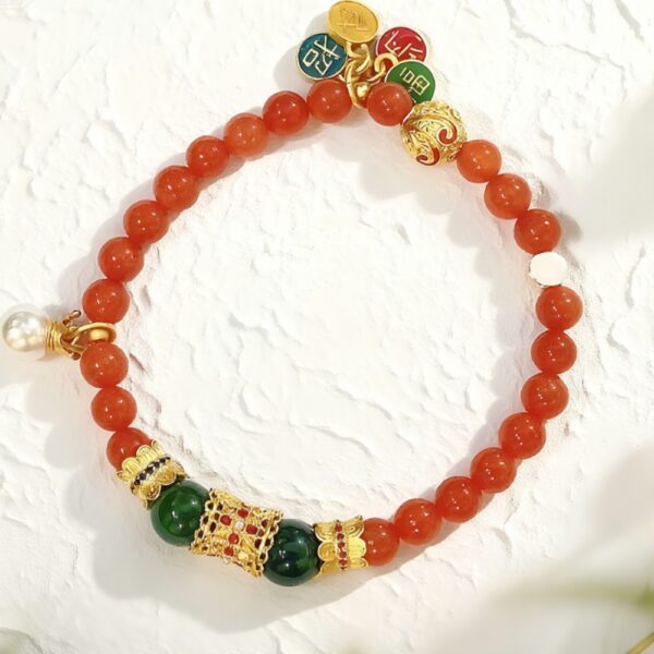 D55 Bead Bracelet: Popular Peach Blossom