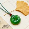 D117 Pendant Necklace: Green Harmony Circle