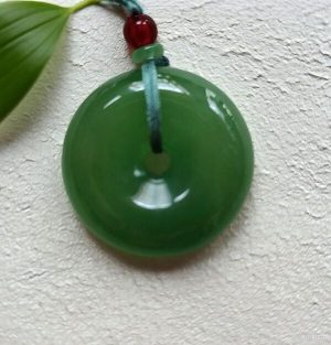 D117 Pendant Necklace: Green Harmony Circle