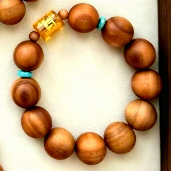 D146 Mantra Barrel Bead with Blue Emperor Stone Spacer