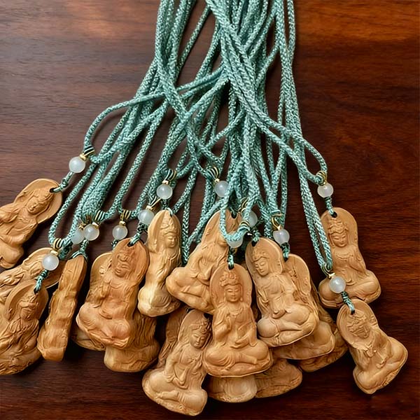 D141 Wooden Carved Pendant · Buddha Motif