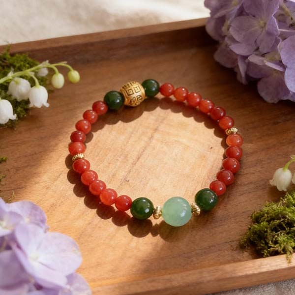 D234 Prosperity Dragon & Phoenix Bead Bracelet（Random style）