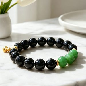 D258 Obsidian Jade Shadow Bracelet