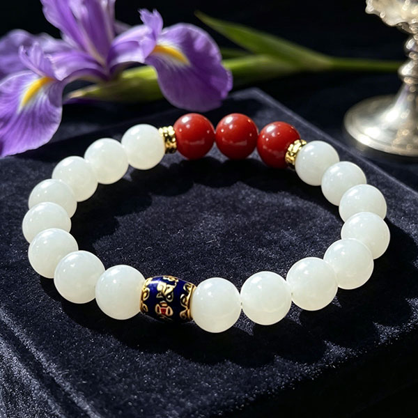 D261 Snow & Vermilion Bracelet