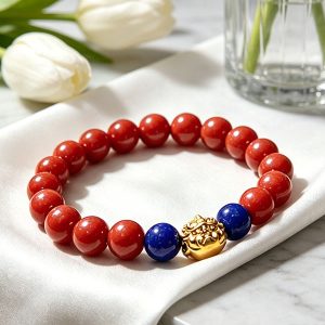 D264 Crimson & Azure Beast Guardian Bracelet