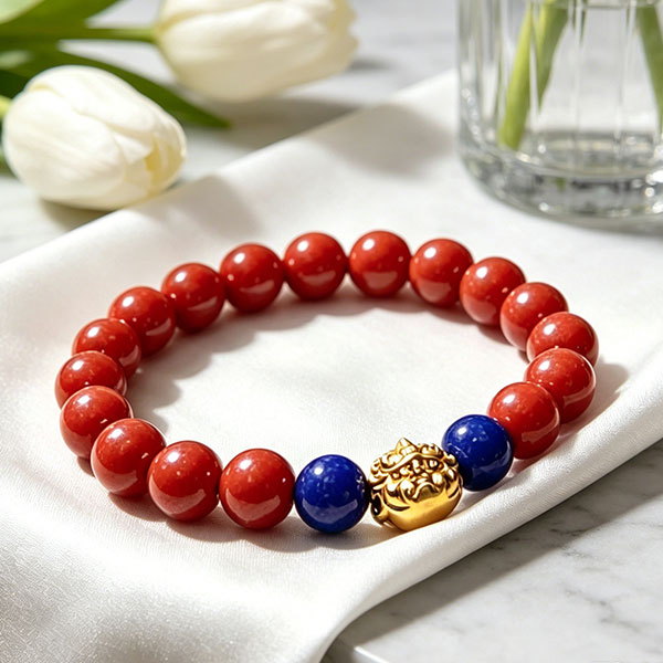 D264 Crimson & Azure Beast Guardian Bracelet