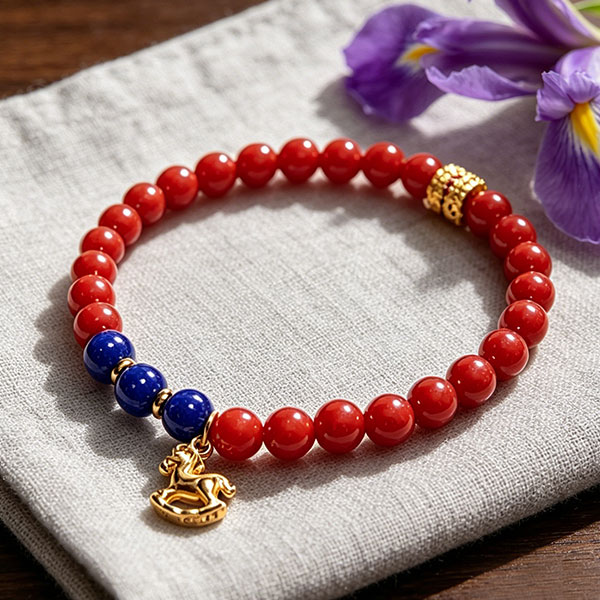 D265 D265 Cinnabar & Azure Galloping Steed Bracelet